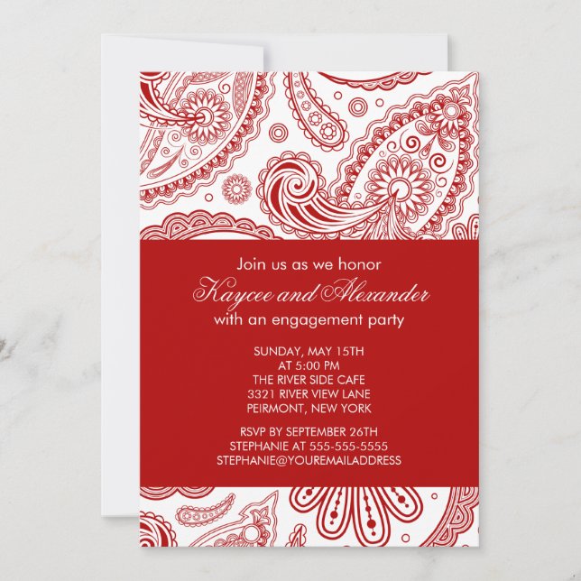 Invitaciones a la moderna fiesta de compromiso de  (Anverso)