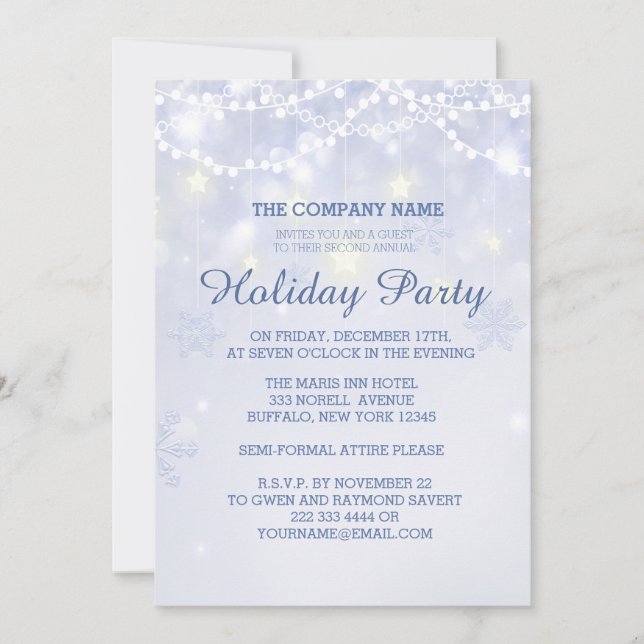 Invitaciones a la oficina de inicio de vacaciones  (Anverso)