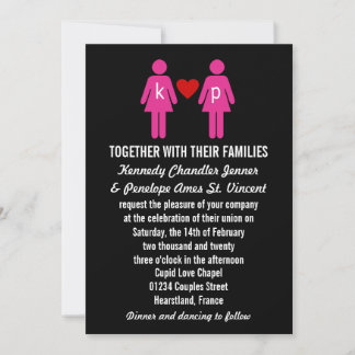 Invitaciones a la pareja de amor monograma