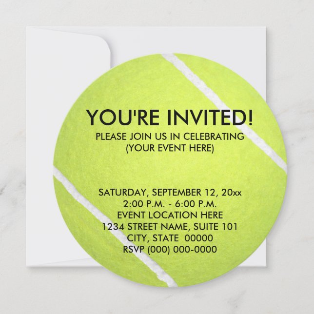 Invitaciones a la pelota de tenis (Anverso)