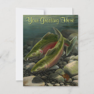Invitaciones a la pesca RSVP de Arte Salmón person