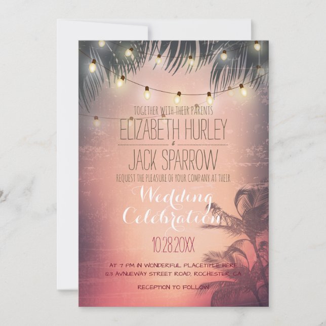 Invitaciones a la playa de verano y a las cadenas  (Anverso)