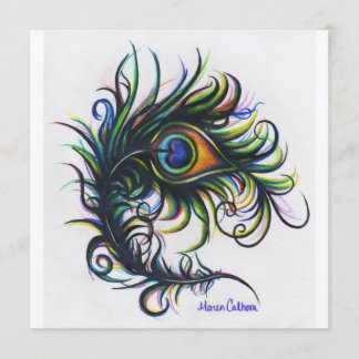 Invitaciones a la pluma de pavo real