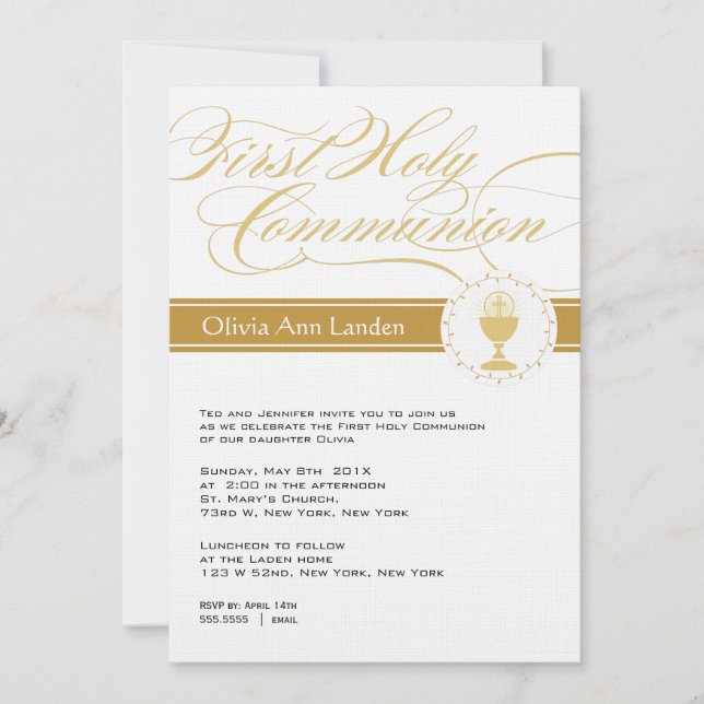 Invitaciones a la primera comunión de scripts de F (Anverso)