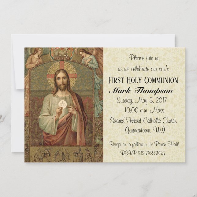 Invitaciones a la Primera Comunión del Jesús Catól (Anverso)