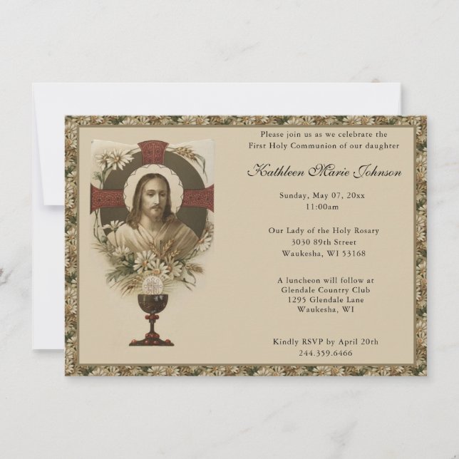 Invitaciones a la Primera Comunión del Jesús Catól (Anverso)