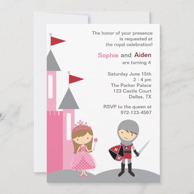Invitaciones a la Princesa y al Caballero (Anverso)