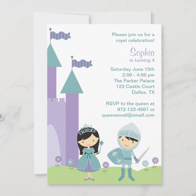 Invitaciones a la Princesa y al Caballero (Anverso)