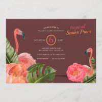 Invitaciones a la prom de los flamencos tropicales