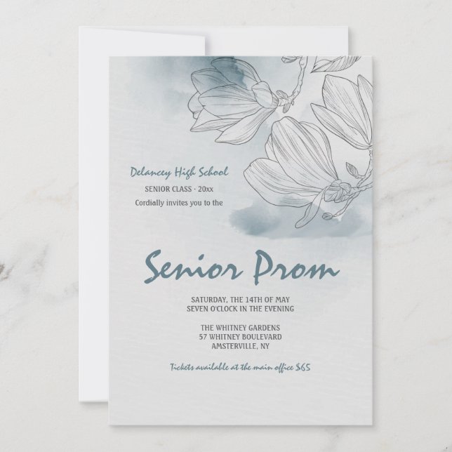 Invitaciones a la prom de Magnolia Mist (Anverso)