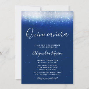Invitaciones a la Quinceanera Azul de la Marina Gl