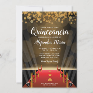 Invitaciones a la quinceañera de la alfombra roja 