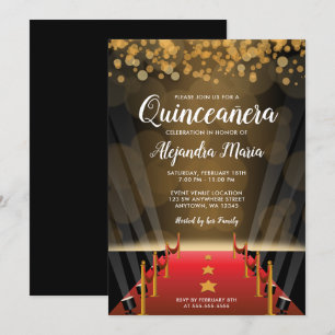 Invitaciones a la quinceañera de la alfombra roja