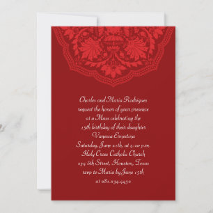 Invitaciones a la quinceañera del patrón latino ro