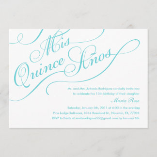 Invitaciones a la quinceañera elegante y blanca