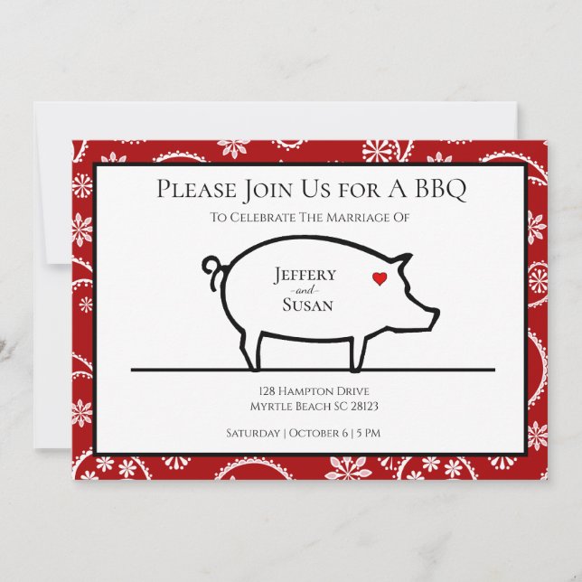 Invitaciones a la recepción de barbacoa (Anverso)