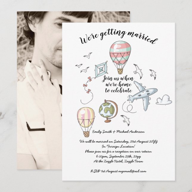Invitaciones a la recepción de boda - Después de l (Anverso / Reverso)