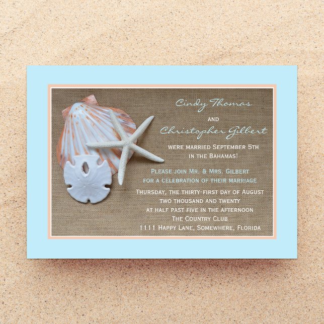 Invitaciones a la recepción de posbodas - Burlap d (Subido por el creador)