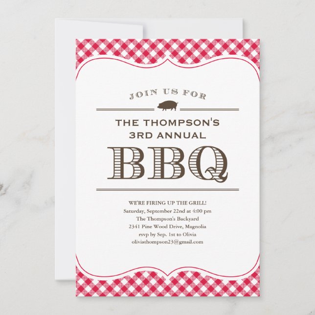 Invitaciones a la reunión de barbacoa (Anverso)