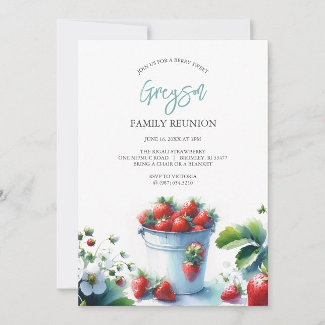 Invitaciones a la Reunión de Familia de Fresas Vin (Anverso)