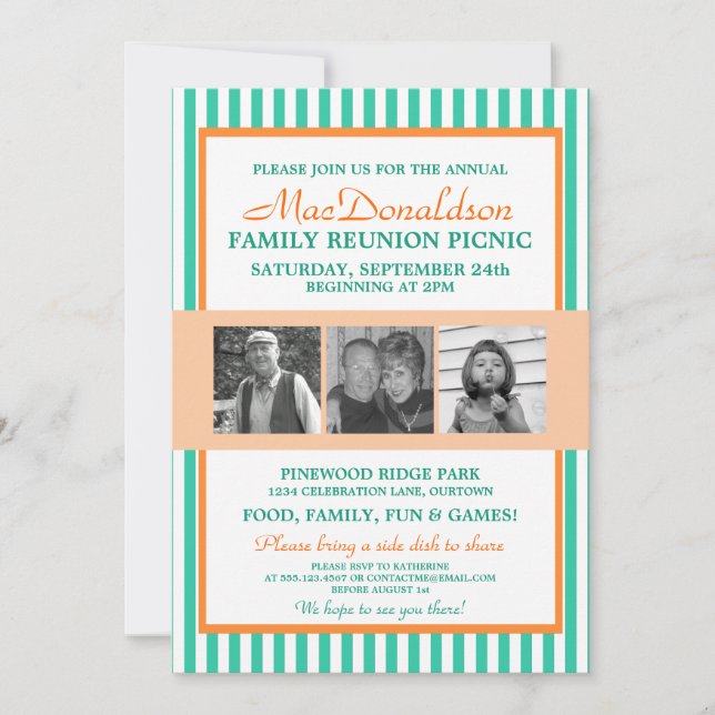 Invitaciones a la reunión de la familia de plantil (Anverso)