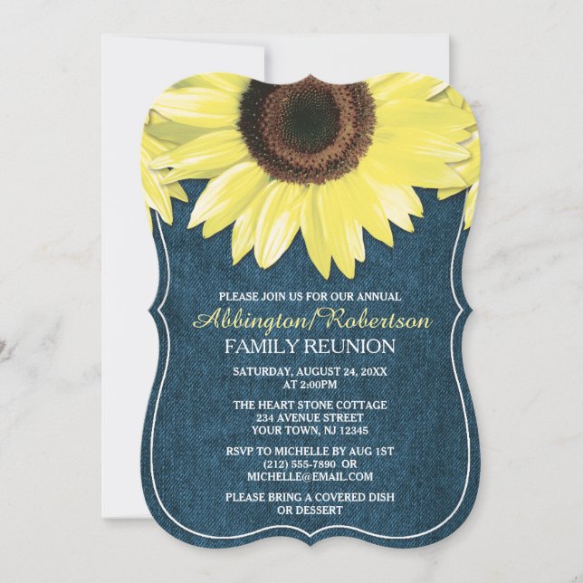 Invitaciones a la Reunión de la Familia Rustic Sun (Anverso)
