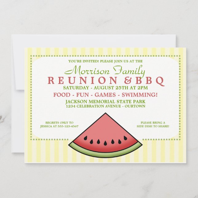 Invitaciones a la Reunión de la Familia Watermelon (Anverso)