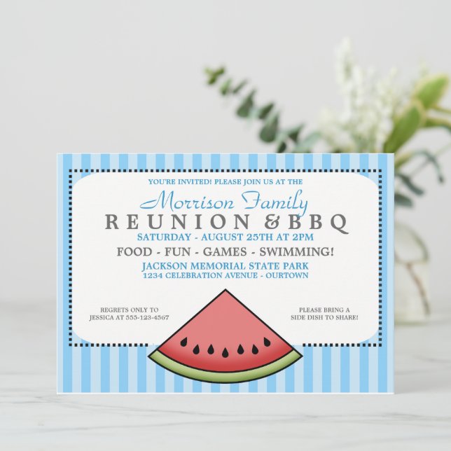 Invitaciones a la Reunión Familiar de la Rodaja de (Anverso de pie)