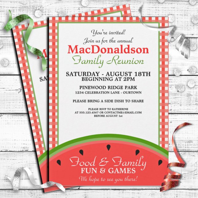 Invitaciones a la Reunión Familiar de Picnic de la (Subido por el creador)