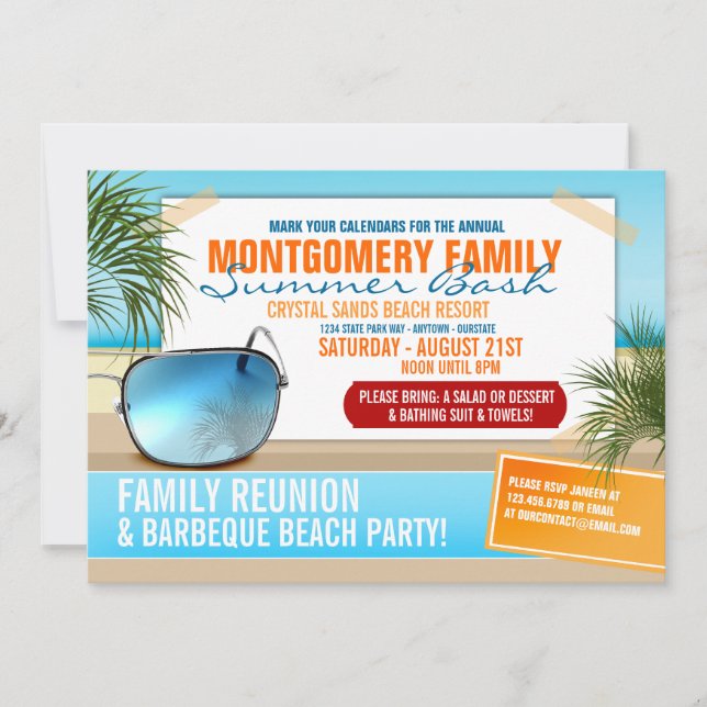 Invitaciones a la Reunión Familiar de Verano (Anverso)