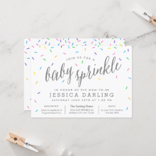 Invitaciones a la rociada por el bebé con salpicad