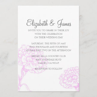 Invitaciones a la simple boda de flores modernas