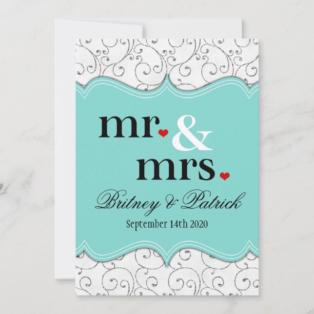 Invitaciones a la Sra. Blue Wedding (Anverso)