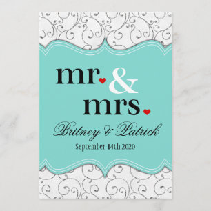Invitaciones a la Sra. Blue Wedding