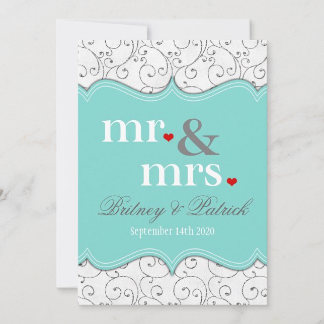 Invitaciones a la Sra. Blue Wedding (Anverso)