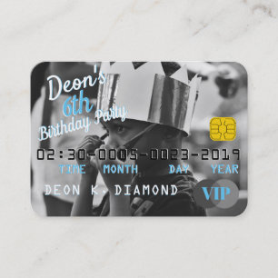 Invitaciones a la tarjeta de crédito VIP de cumple