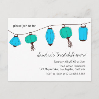 Invitaciones a la tarjeta postal Blue Green China