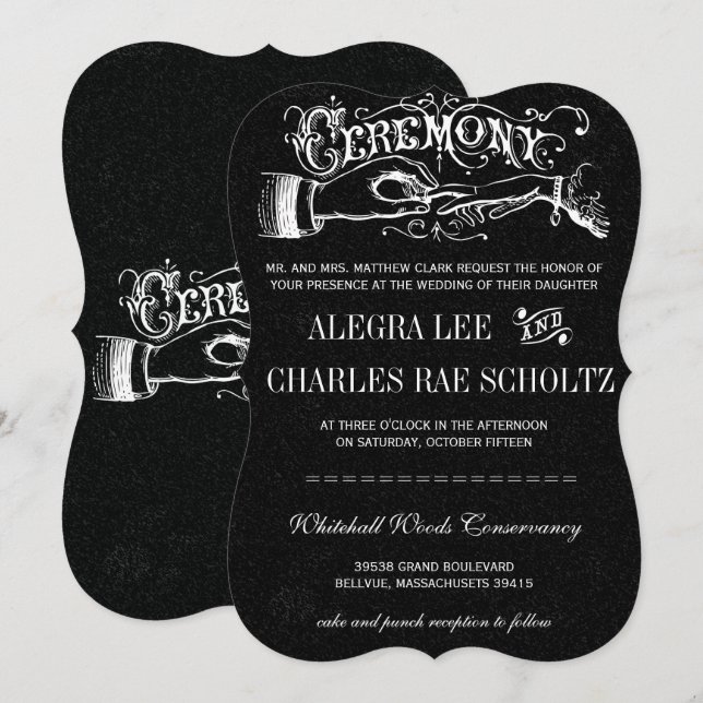 Invitaciones a la tipografía de ceremonias (Anverso / Reverso)