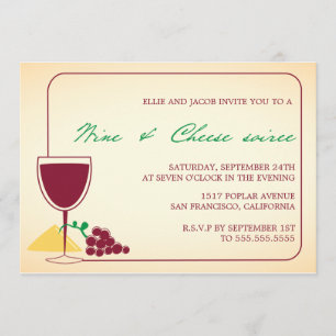 Invitaciones a la velada de vino y queso