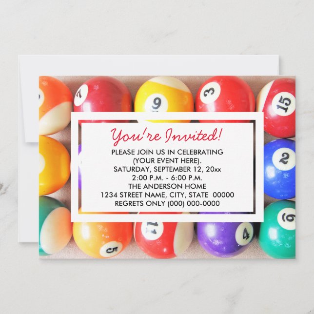 Invitaciones a las bolas de billar (Anverso)