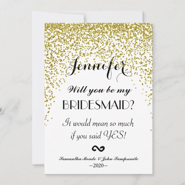 Invitaciones a las damas de honor del Purpurina de (Anverso)