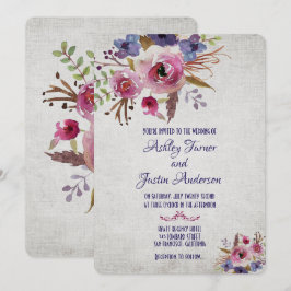 Invitaciones a las flores de color de agua de la b
