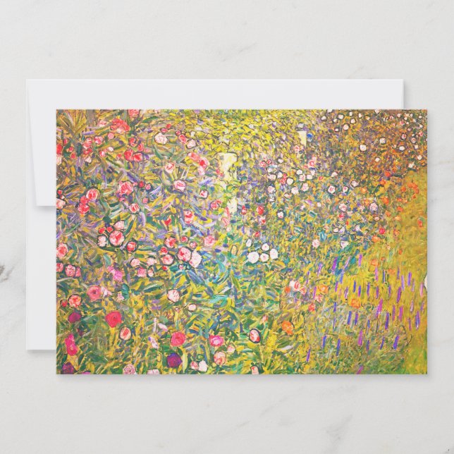 Invitaciones a las flores rosas de Gustav Klimt (Anverso)