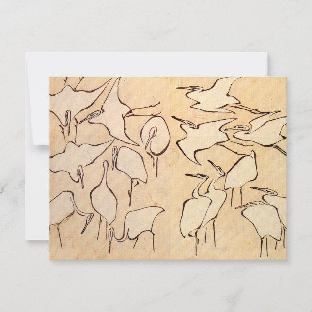 Invitaciones a las grullas de Hokusai (Anverso)