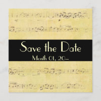 Invitaciones a las notas musicales antiguas de la