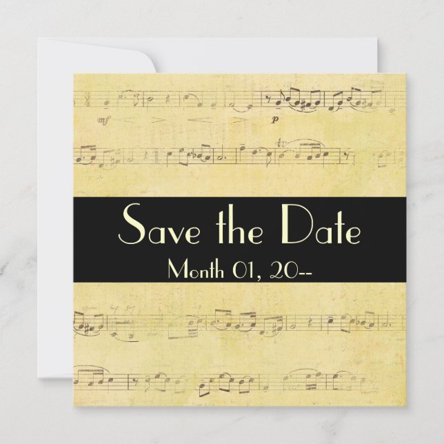 Invitaciones a las notas musicales antiguas de la  (Anverso)