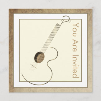 Invitaciones a logotipos de guitarra acústica