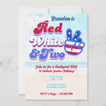 Invitaciones a los blancos rojos y dos cumpleaños