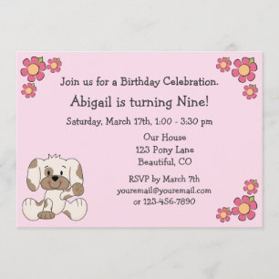 Invitaciones a los Chicas por cumpleaños de perros