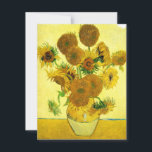 Invitaciones a los girasoles Van Gogh<br><div class="desc">Invitaciones a Van Gogh Sunflower. Pintura de aceite sobre lienzo de 1888. Vase con quince girasoles es una de las obras de vida más queridas de Vincent Van Gogh. El uso brillante de los amarillos evoca silenciosamente el final del verano. Un gran regalo para los amantes de los girasoles, Van...</div>